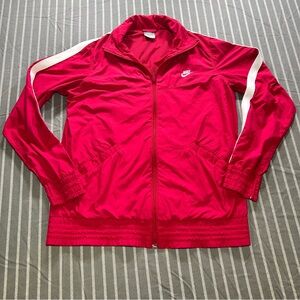 Vintage Nike Track Jacket Womens Juniors L 12 14 Pink Full Zip Y2k
